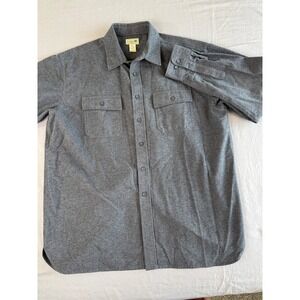 L.L. Bean‎ Chamois Flannel Shirt XL Gray Button Down Long Sleeve Cotton Top